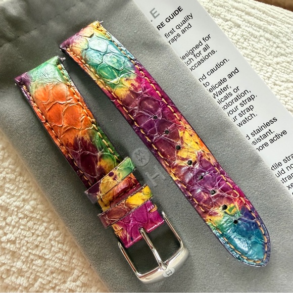 Michele Multi Rainbow Color Snakeskin Watch Strap - 18mm - Picture 4 of 15